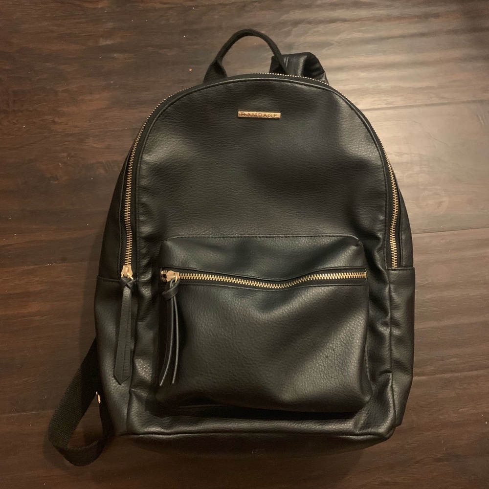 Black “leather” backpack
